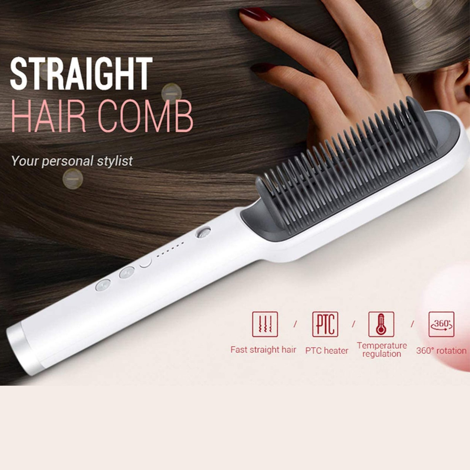 909 Hair Straightener Brush – Fast Heating, Smooth