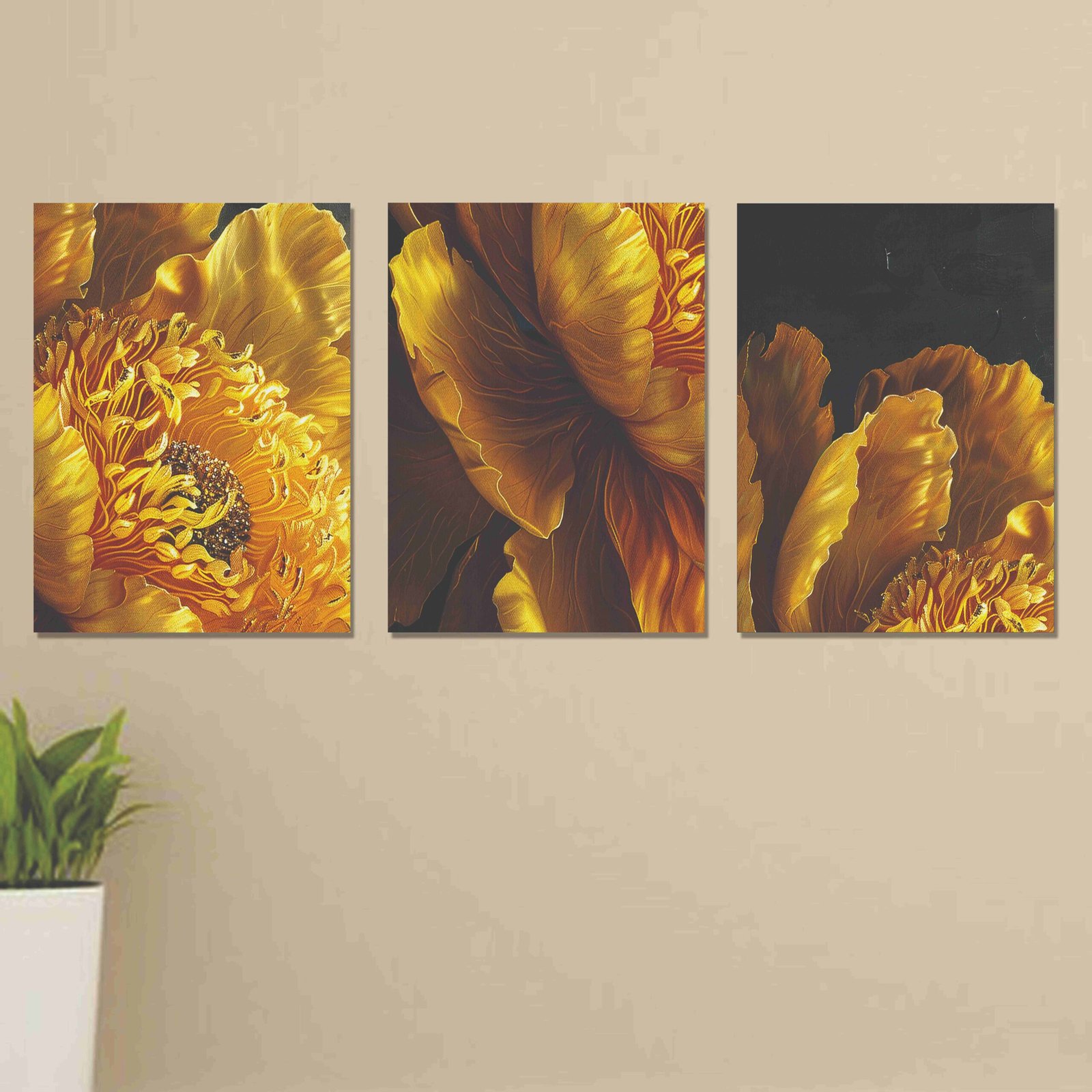 Set of 3 Wall Art Wooden Phototile