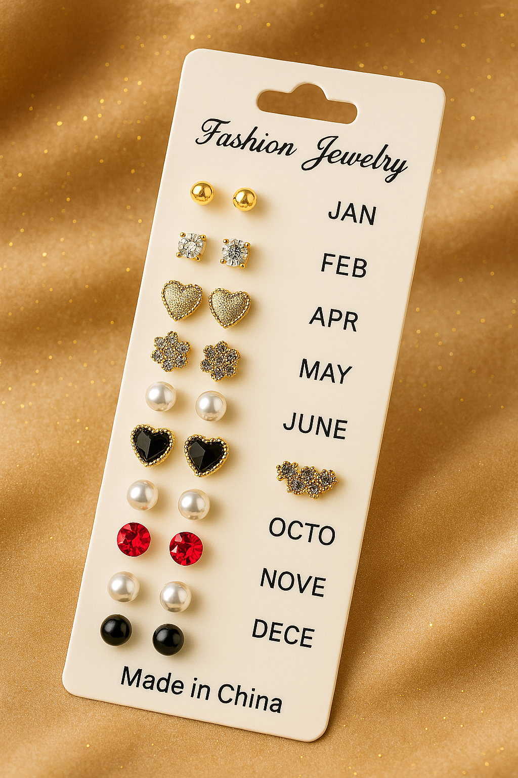 12 Pair Mixed Style Stud Earrings Set for Women