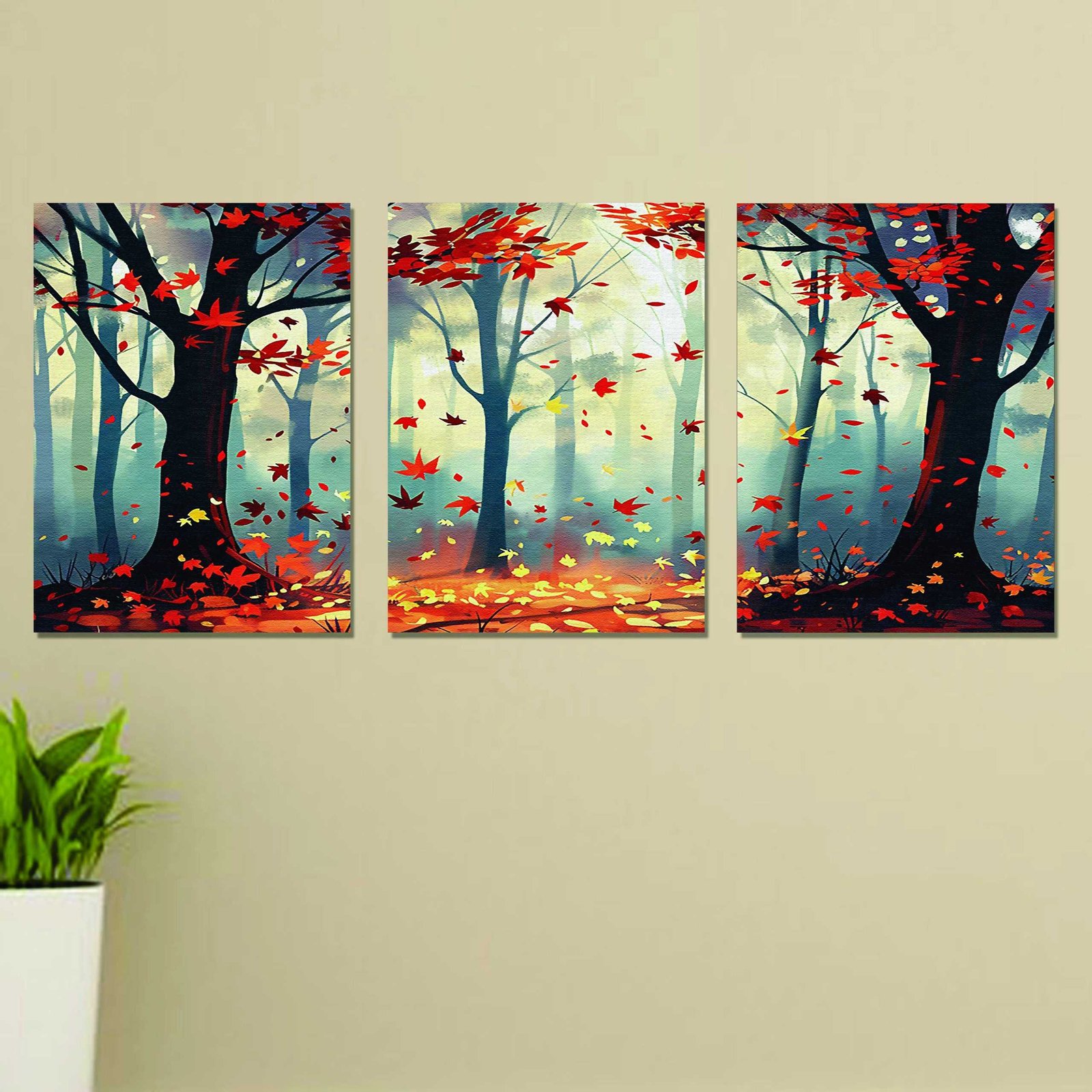 Set of 3 Wall Art Wooden Phototile