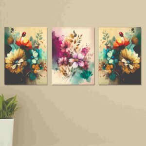 Set of 3 Wall Art Wooden Phototile