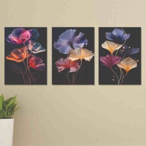 Set of 3 Wall Art Wooden Phototile
