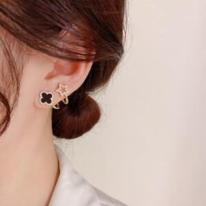 Sparkling Clover Star Earrings – Gold Plated Fashion Jewelry