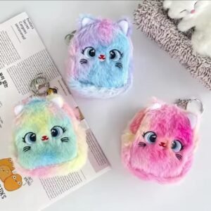 1pc Kawaii Rainbow Color Keyring Coin Purse