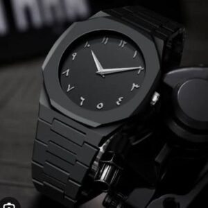 Full Black Aura Quartz Watch – Lightweight Analog Design, Premium Quality