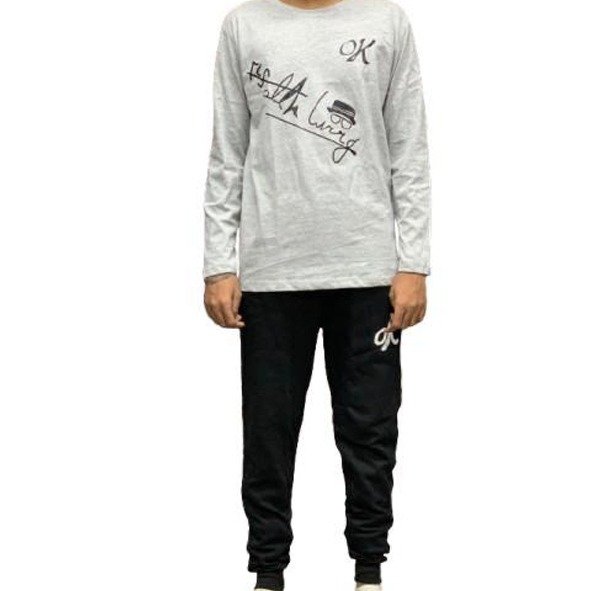 Mens Printed Tracksuit Set Soft Fabric Stylish T Shirt and Trouser - Image 2