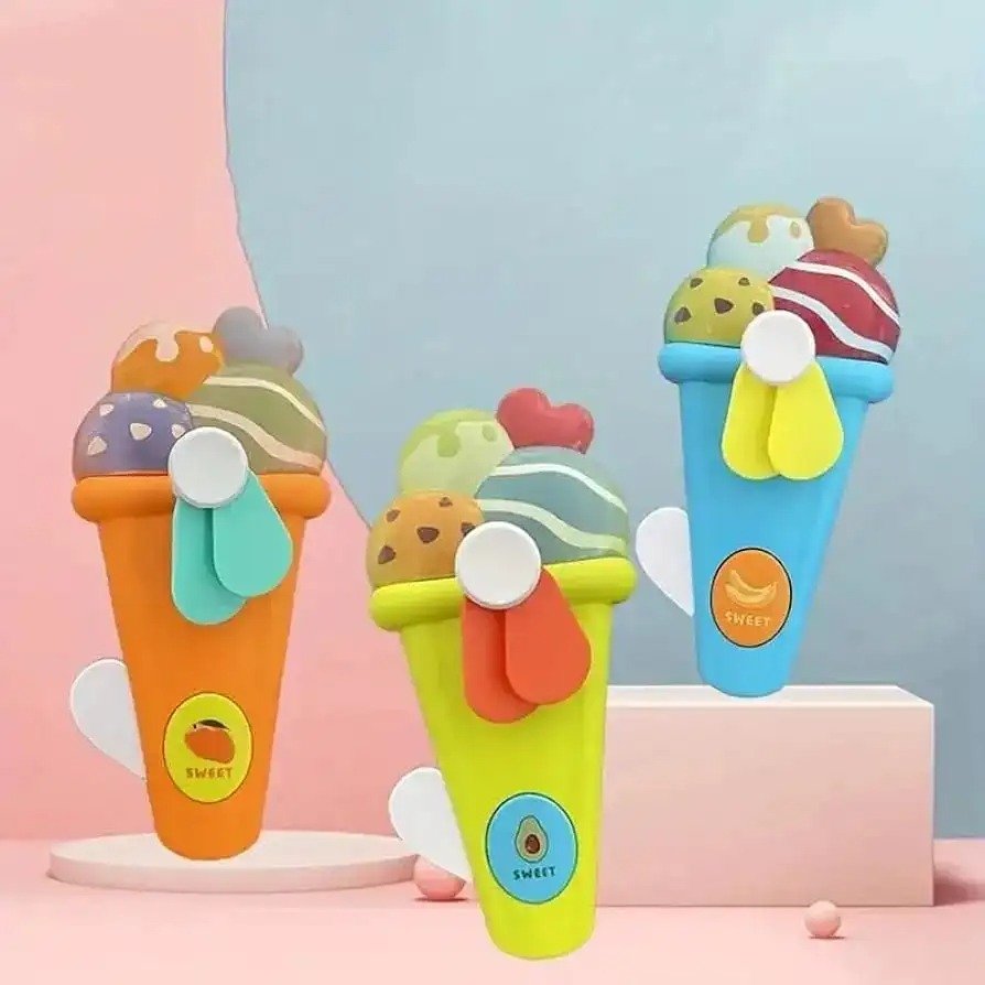 Handheld Ice Cream Cone Toy Fan for Kid