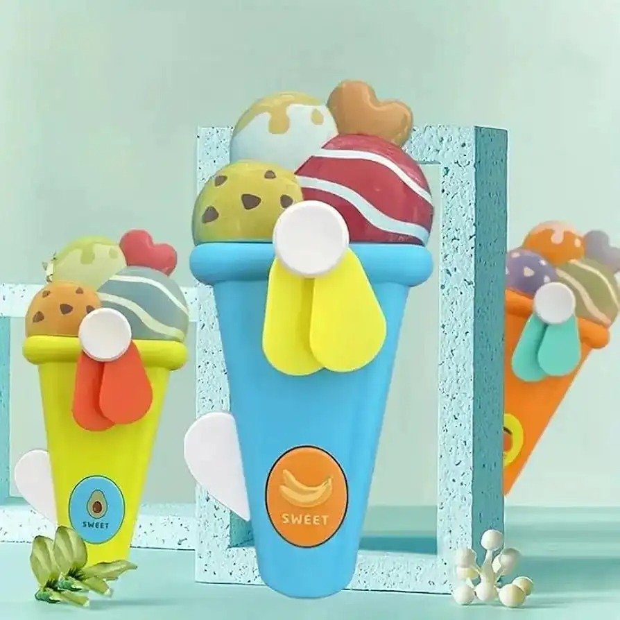 Handheld Ice Cream Cone Toy Fan for Kid - Image 2